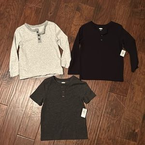 Lot of Three (3) Old Navy Henley Shirts. All Size 4T